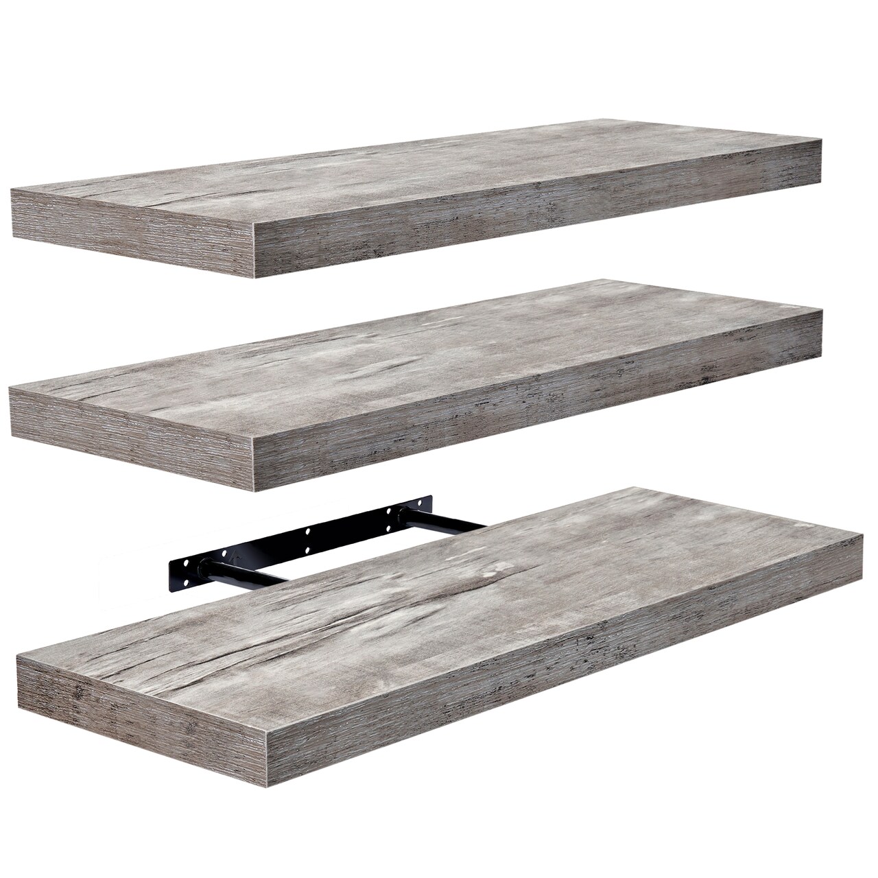 Sorbus Floating Shelves 3 Pack, 24-Inch Wall Mounted Shelves for Wall Decor and Storage with Invisible Brackets